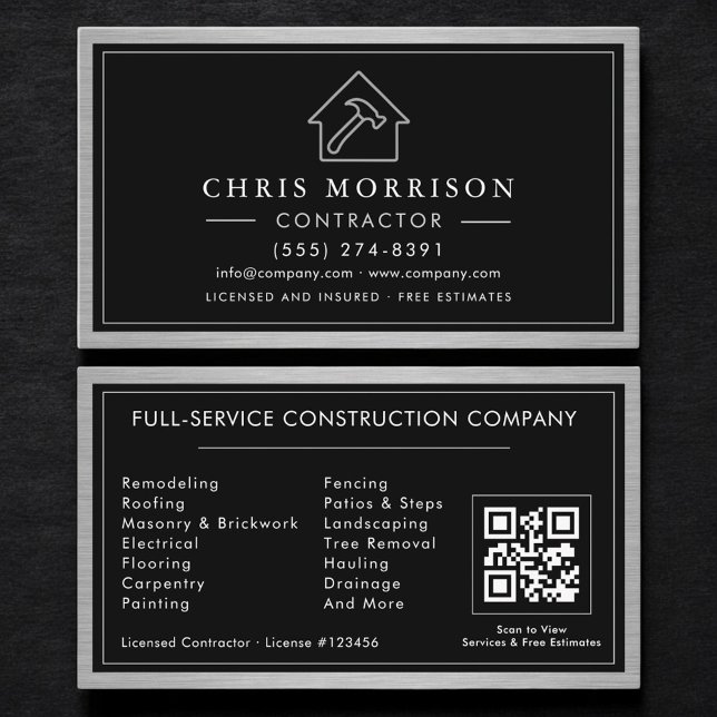 Industrial Metal Construction QR Code Visitkort (Skapare uppladdad)
