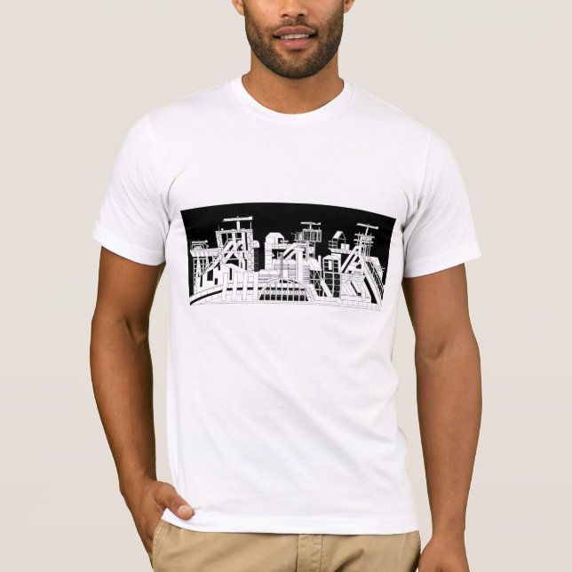 Industrial Metallurgical Combine Silhouette Herr  T Shirt (Framsida)