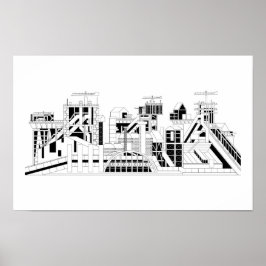 Industrial Metallurgical Combine Silhouette Poster