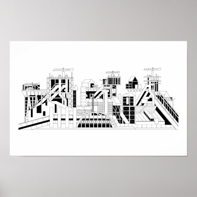 Industrial Metallurgical Combine Silhouette Poster (Framsidan)