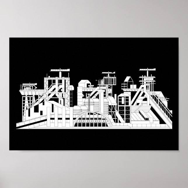 Industrial Metallurgical Combine Silhouette Poster (Framsidan)