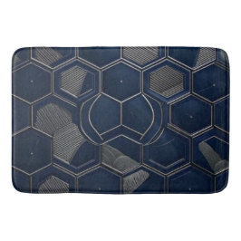 Industrial Midnight Hex: Dark Slate & Silver  Badrumsmatta