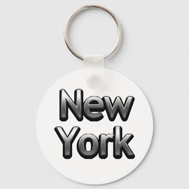 Industrial New York - On White Nyckelring (Framsida)