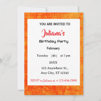 Industrial Orange Red Grungy Birthday Invitation Inbjudningar