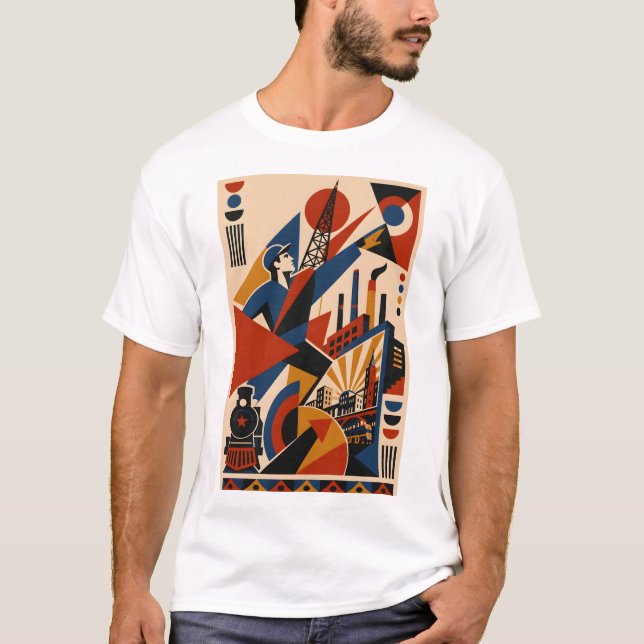 Industrial Revolution – Geometric Art T-Shirt (Framsida)