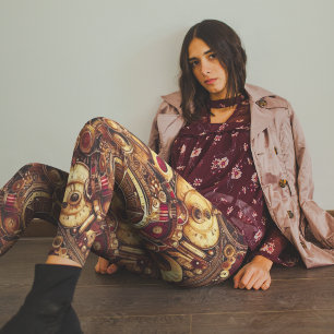 Industrial Rustic Steampunk Mönster Leggings