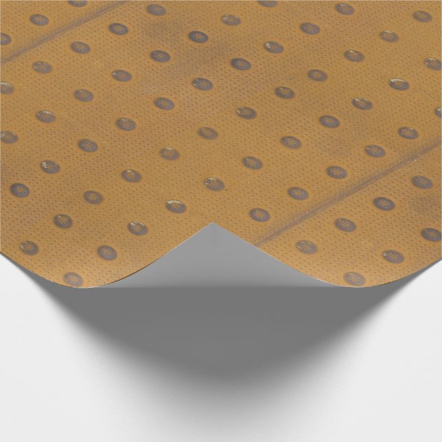 Industrial Rusty Metall Faux Guld Dot Presentpapper (Hörn)