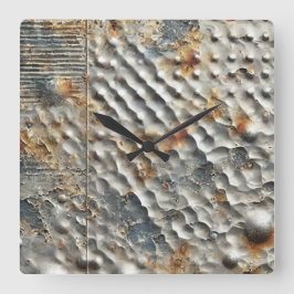 Industrial Sci-Fi Metall Struktur Fyrkantig Klocka