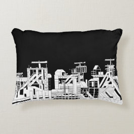 Industrial Skyline Accent Pillow Prydnadskudde