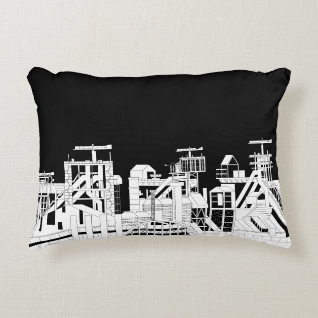 Industrial Skyline Accent Pillow Prydnadskudde (Framsidan)