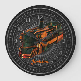 Industrial Steampunk Steam Tåg Stor Klocka