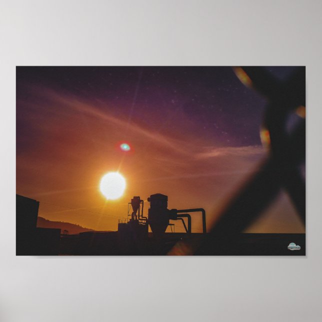 Industrial Sunrise in Welshpool, Wales Poster (Framsidan)