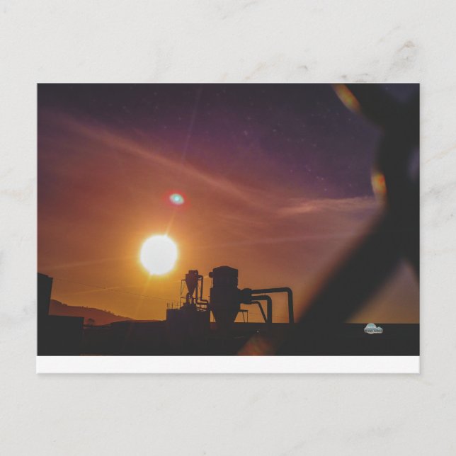 Industrial Sunrise in Welshpool, Wales Vykort (Framsida)