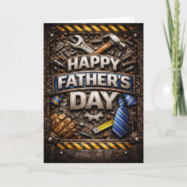 Industrial Tools Mechanic Fathers Day Helgkort