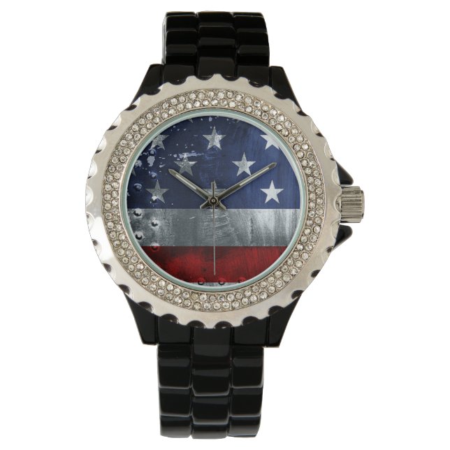 Industriamerikansk Flagga Patriotic-handklocka Armbandsur (Framsida)