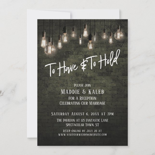 Industribrickan Edison Ljus att ha och att hålla Inbjudningar (Framsida)