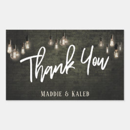 Industribrickor med Edison Ljus Tack Rektangulärt Klistermärke