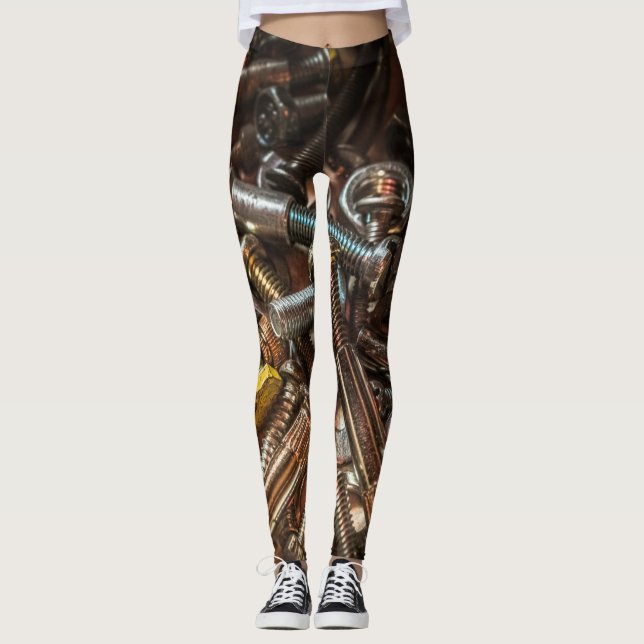industriell bionisk borgerskruv metall leggings (Framsida)