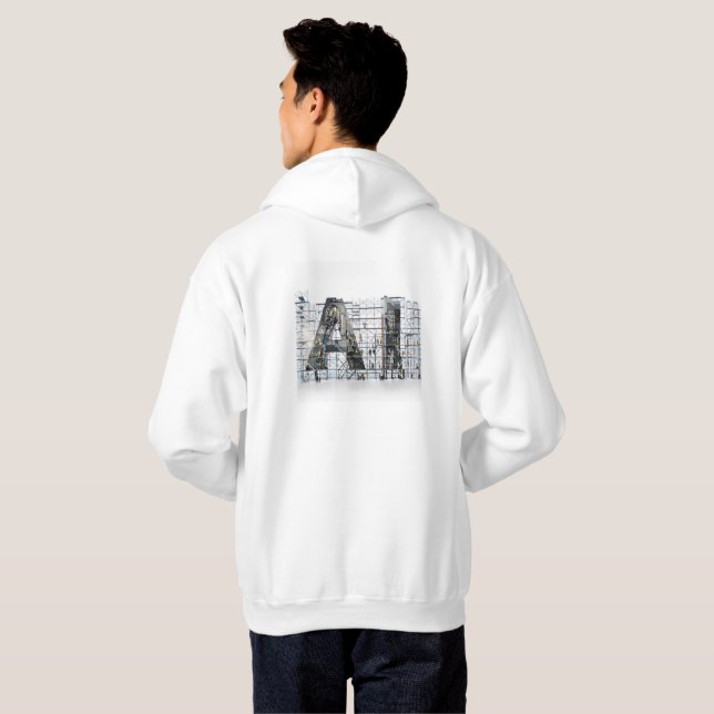 Industriell bokstavsform – AI Hoodie (Hel baksida)