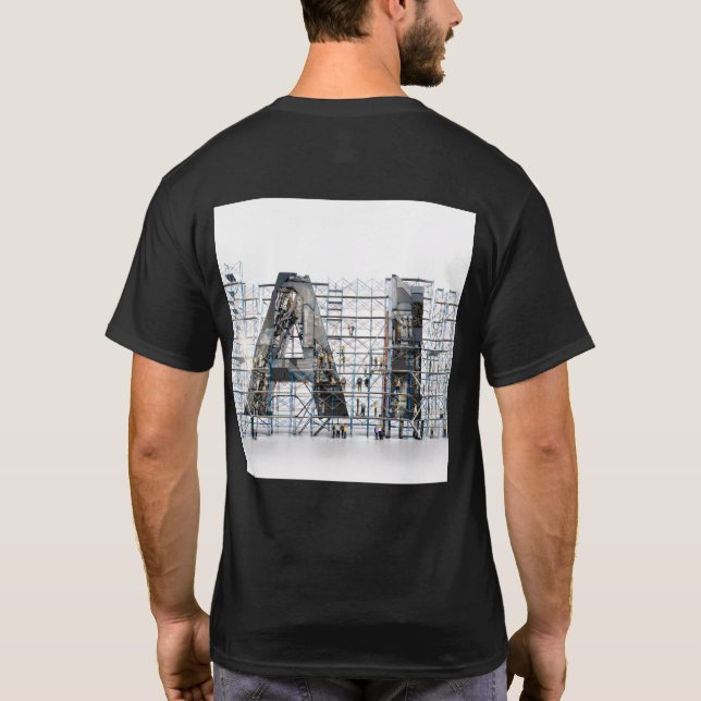 Industriell Bokstavsform Arkitektur Konst T Shirt (Baksida)