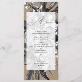 Industriell Chic Rustic Kraft Blommigt Bröllop Men Meny