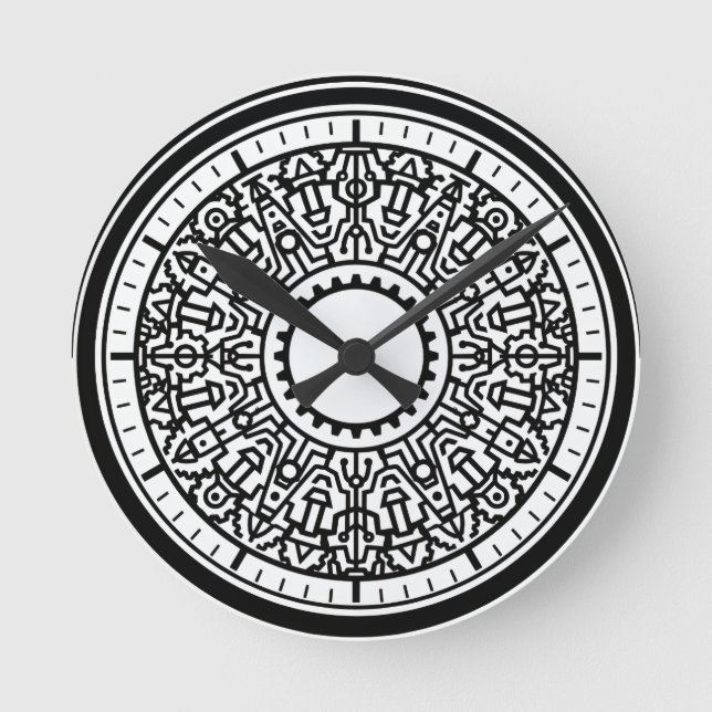 Industriell geometrisk emblem väggklocka (Framsida)