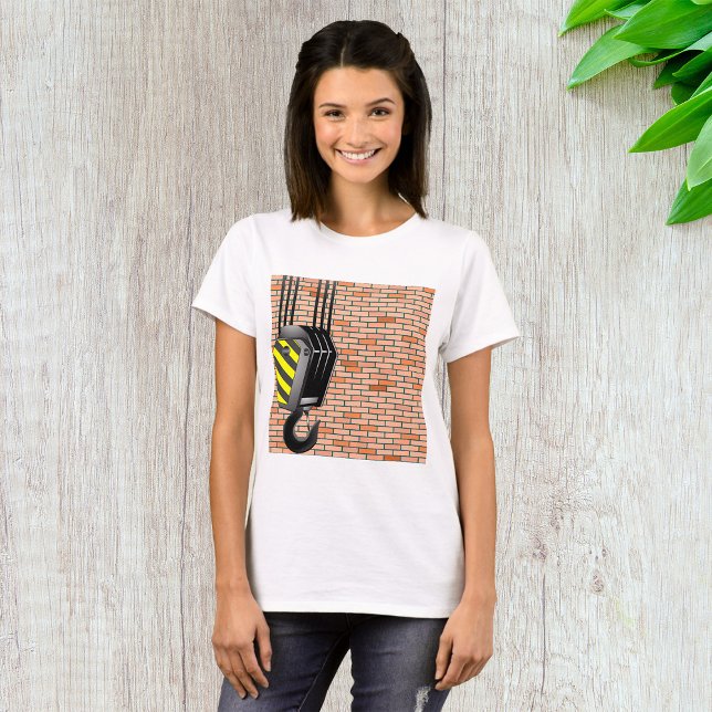 Industriell kran krok med tegelvägg t shirt (Skapare uppladdad)