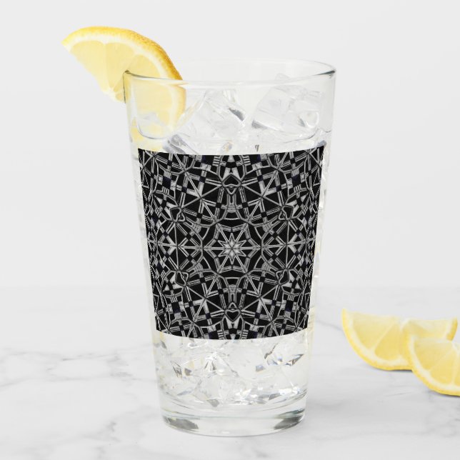 Industriell Mandala Glaskopp (Framsida Ice)