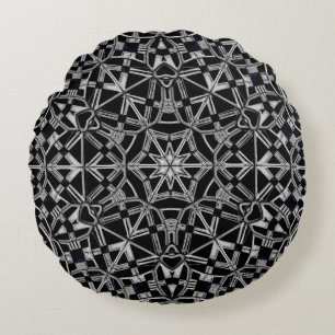 Industriell Mandala Rund Kudde