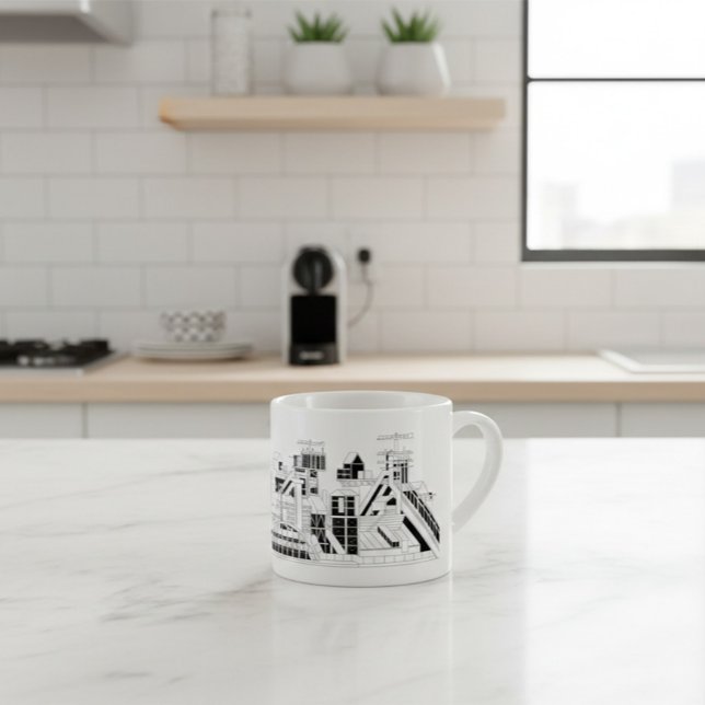 Industriell metallurgisk kombination Siluett  Espressomugg (Skapare uppladdad)