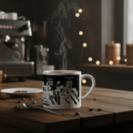 Industriell metallurgisk kombinerad siluett espressomugg