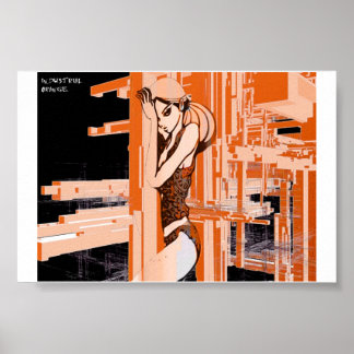 industriell orange poster