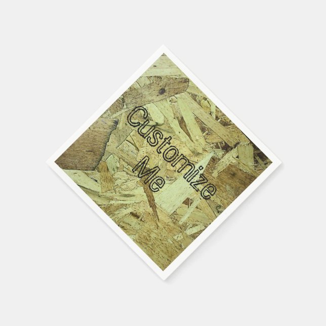 Industriell OSB Trästruktur DIY Namn Monogram Pappersservett (Hörn)