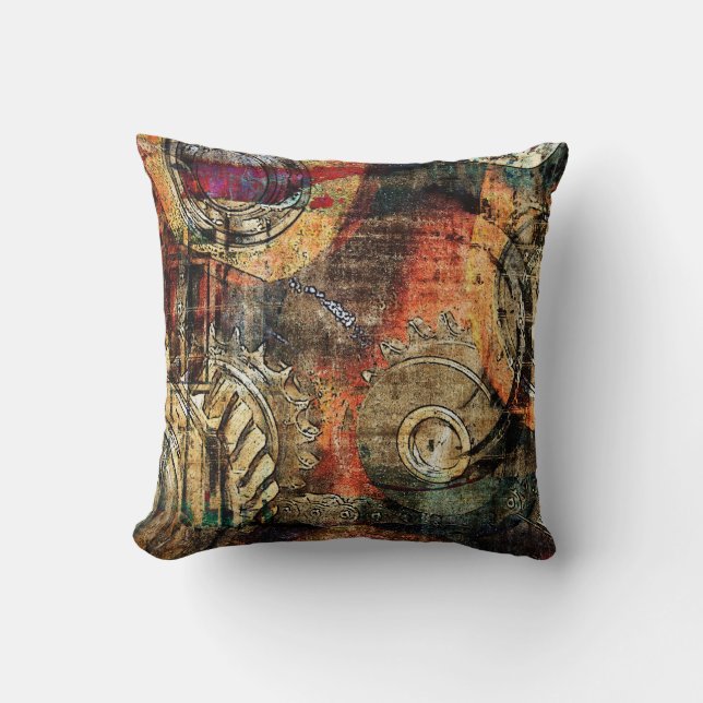 industriell steampunk kudder kudde (Framsida)