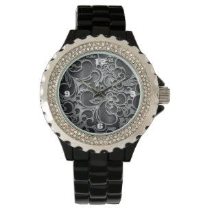 industriell steampunk stålsätter det metalliska armbandsur