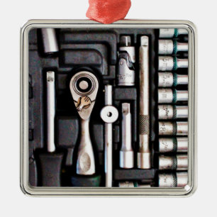 Industriell utskrift av Handymannen Toolbox Silver Julgransprydnad Metall