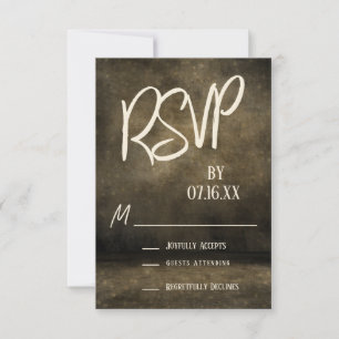 Industriella Grunge-ljus Snygg Typografi RSVP OSA Kort