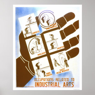 Industriella konstarbetstillfällen 1936 WPA Poster