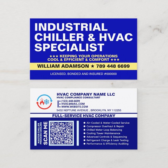 Industriella kylsystem Kylservice | VVS Visitkort (hvac Chiller Water-Cooled, Air-Cooled, Magnetic Bearing cards)