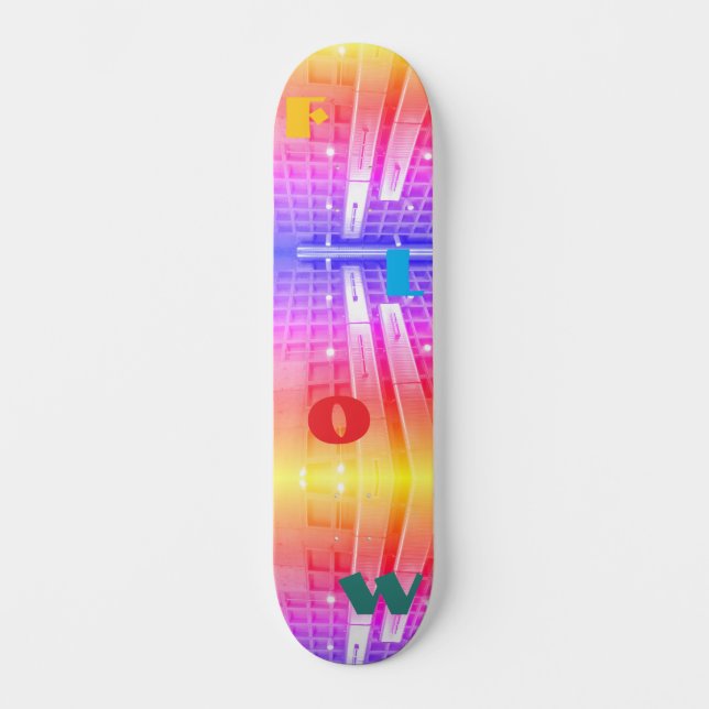 Industriella Ljuss Rainbow Flow Skateboard (Framsida)
