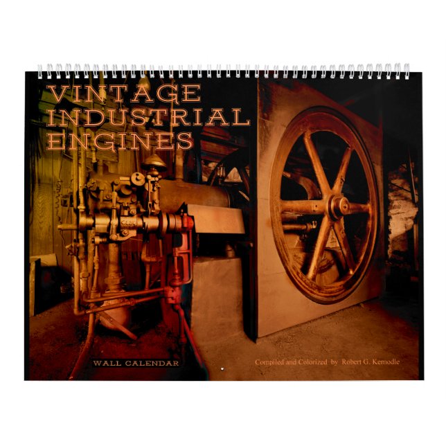 Industriella motorer för väggkalendervintage kalender (Omslag)