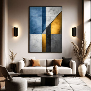 Industriellt Abstrakt Geometriskt Block Poster