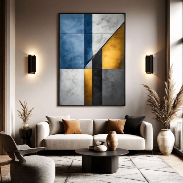 Industriellt Abstrakt Geometriskt Block Poster (Skapare uppladdad)