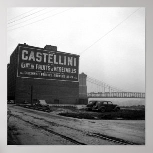 Industriellt Byggnad i Cincinnati - 1938 Poster