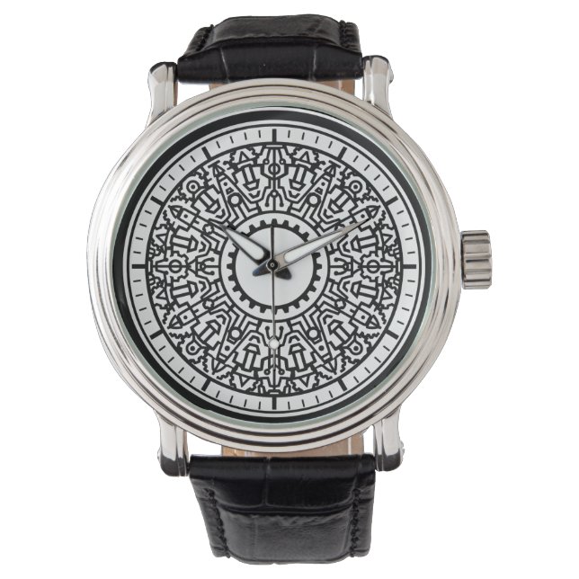 Industriellt geometriskt emblem ewatch armbandsur (Framsida)