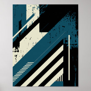 Industriellt geometriskt mönster med grungestruktu poster