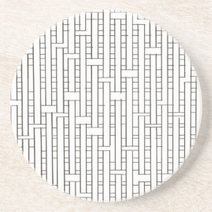 Industriellt Grid-Black och White Modern Minimalis Underlägg