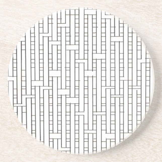 Industriellt Grid-Black och White Modern Minimalis Underlägg (Framsidan)