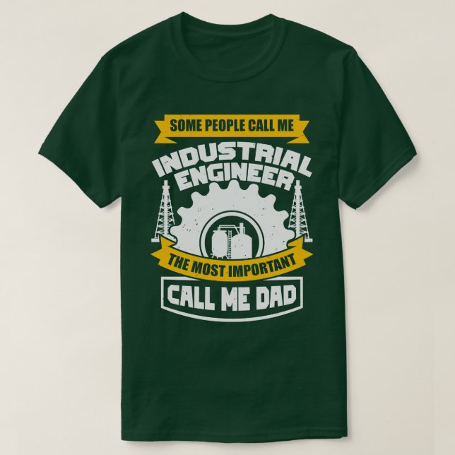 Industriellt Ingenjör Pappa Far Gift T Shirt (Design framsida)
