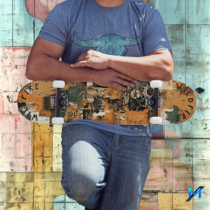 Industriellt inspirerad med Abstrakt Mechanical Ar Mini Skateboard Bräda 18,5 Cm